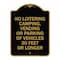 Signmission No Loitering Camping Vending or Parking of Vehicles 30 Feet or Longer, Black & Gold, BG-1824-23841 A-DES-BG-1824-23841 - alternate 1